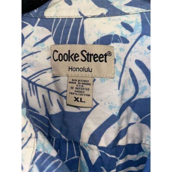 Cooke Street Men's XL Blue Floral Short Sleeve Button-Up Shirt Casual - Picture 3 of 6